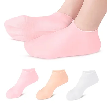 Носки для ухода за ногами Спа-домашнего использования Силиконовые Увлажняющие гелевые носки для пяток, средства для ухода за потрескавшейся кожей ног, Отшелушивающие против растрескивания