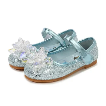 Обувь Маленькой принцессы, осенние детские туфли Мэри Джейн со стразами, для вечеринки, свадебного шоу, детская модная обувь на плоской подошве на низком каблуке