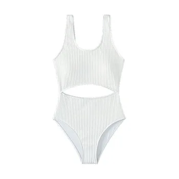 Однотонный сексуальный женский купальник-монокини, цельный купальник с открытой спиной, купальный костюм с U-образным вырезом, пляжная одежда в пляжном стиле, новинка 2023 года