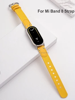 Оригинальный ремешок для браслета Xiaomi Mi Band 8, модный кожаный сменный браслет, Miband 8, NFC, нейлон, pulseira Mi Band 8, ремешок