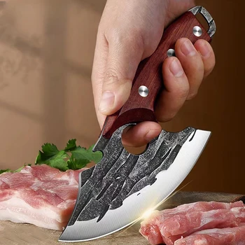 Открытый многофункциональный нож для разделки мяса, косторез, ковочный нож, кухонный нож из нержавеющей стали