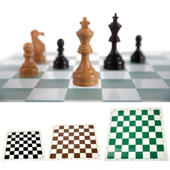 Плоская шахматная доска Международная шахматная доска из синтетической кожи, складная для путешествий, Классическая шахматная доска, Свернутая Шахматная доска
