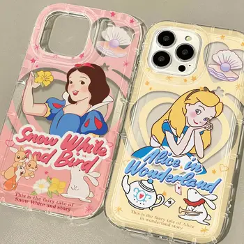 Прозрачный чехол для телефона Disney Princess Samsung Galaxy S23 Ultra S22 S21 FE S20 S10 Plus Note 20 10 Pro A34 A54 A33 A53 Белоснежный