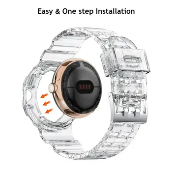 Прозрачный чехол + мягкий ТПУ Для Google Pixel Watch, аксессуары с 2 полосами, спортивные Умные часы, встроенный браслет, ремешок для часов Pixel Watch