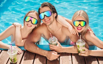 Профессиональные очки для плавания в большой оправе с защитой от запотевания и ультрафиолета, защитные линзы для глаз, очки для тренировок по плаванию, купальники