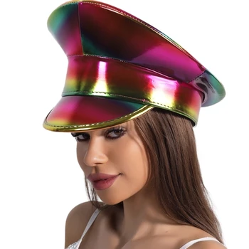 Радужная военная шляпа для взрослых, карнавальная шляпа капитана для выступлений на Хэллоуин