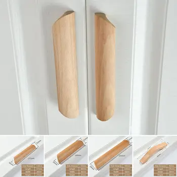 Ручка для деревянной мебели Выдвижные ящики Nordic Cabinet Ручки из массива дерева Экологически Чистая ручка для шкафа с крепежными винтами
