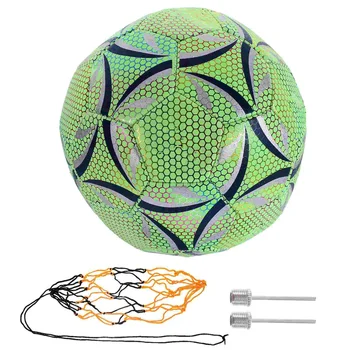 Светоотражающий футбольный мяч, светящийся в темноте Размер футбольного мяча 4, Тренировочный футбольный мяч с зеленым светом, подарок для мальчика, мужчины, 1ШТ