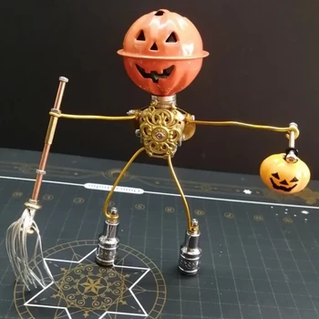 Сделай сам Хэллоуин Тыква Пугало Металлическая сборка Наборы моделей в стиле Стимпанк Механическая 3D Головоломка Игрушка для детей Подарки взрослым