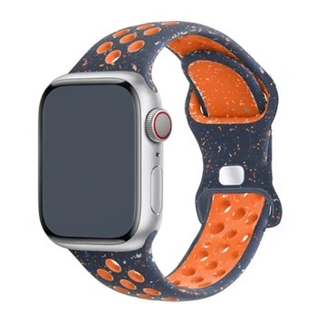 Силиконовый спортивный ремешок для Apple Watch Band 44мм 49мм 40мм 45мм 41мм 42 браслет correa iWatch Ultra 2 Series 9 8 SE 7 6 5 3 Ремешок
