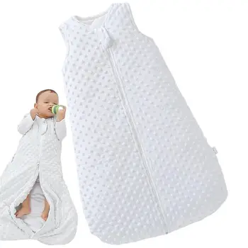 Спальный мешок для пеленания, зимний теплый плюшевый спальный мешок, спальный мешок без рукавов, спальный мешок унисекс с двусторонней застежкой-молнией, пригодный для носки