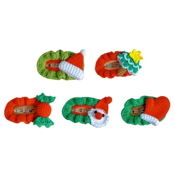 Стильная Рождественская заколка-шпилька ручной работы, красочный аксессуар для волос для детей