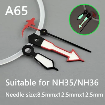 Стрелка NH35, Серебряная стрелка, зеленая светящаяся, аксессуары для часов, подходит для секундных стрелок nh35, механизм nh36 A65