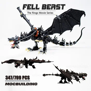Строительные блоки Fell Beast MOC Creative Display Model Technology Bricks The Rings Movie Коллекция игрушек для сборки своими руками Рождественские подарки
