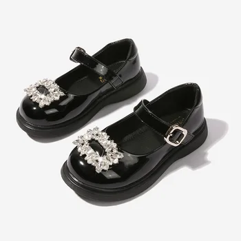 Универсальная новинка 2023 года, модная детская обувь Mary Janes с круглым носком в стиле ретро для девочек на свадьбу, элегантная детская обувь из искусственной кожи