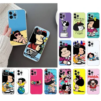 Чехол для телефона Mafalda для iphone 15 14 Pro Max 13 12 11 Pro Max XS XR X 12mini 14 Plus SE Case Funda