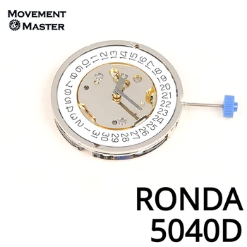 Швейцарский механизм RONDA 5040D Совершенно новый и оригинальный кварцевый механизм с шестью стрелками, белый механизм для ремонта часов, запасные части
