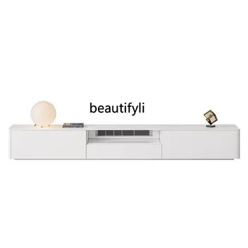 Шкаф для телевизора, окрашенный в белый цвет, Современная минималистичная гостиная, Скандинавская Небольшая квартира, подставка для телевизора, журнальный столик, комбинированный напольный шкаф
